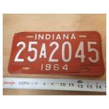 1964  INDIANA LICENSE PLATE