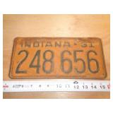 1931  INDIANA LICENSE PLATE