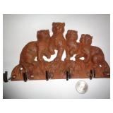 CAST IRON CATS KEY HOLDER