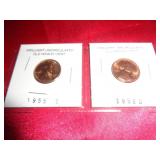 2 - BU WHEAT PENNIES