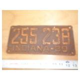 1930  INDIANA LICENSE PLATE