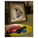 EAGLE ART PRINT & MINI SURF BOARD EAGLE ART PRINT & MINI SURF BOARD