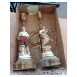 PORCELAIN FIGURAL LAMPS / POSSIBLY BISQUE PORCELAIN FIGURAL LAMPS / POSSIBLY BISQUE