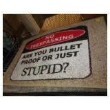 17X24 DOOR MAT - NO TRESSPASS 17X24 DOOR MAT - NO TRESSPASS