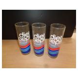 3 - VINTAGE DIET PEPSI GLASSES 7'T 3 - VINTAGE DIET PEPSI GLASSES 7'T