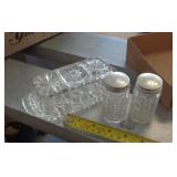 BUTTER DISH & S&P SHAKERS