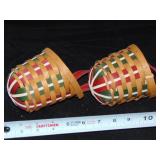 2 - 2009 LONGABERGER BASKETS / 1 HAS STRAP LOOSE