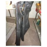 FMC LEATHER MOTORCYCLE CHAPS SZ 3XL FMC LEATHER MOTORCYCLE CHAPS SZ 3XL