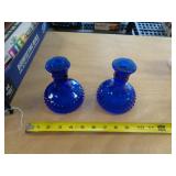 COBALT BLUE CANDLE HOLDERS COBALT BLUE CANDLE HOLDERS