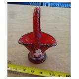 SMALL RED GLASS BASKET SMALL RED GLASS BASKET