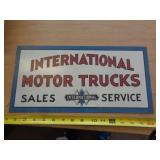 METAL SIGN 8'X16' INTERNATIONAL MOTOR TRUCKS METAL SIGN 8'X16' INTERNATIONAL MOTOR TRUCKS