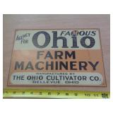 METAL SIGN 7 3/4' X 12' OHIO FARM MACHINERY METAL SIGN 7 3/4' X 12' OHIO FARM MACHINERY