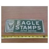 METAL SIGN 4 1/4' X 12' EAGLE STAMPS METAL SIGN 4 1/4' X 12' EAGLE STAMPS