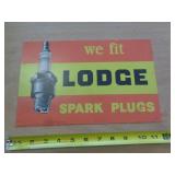 METAL SIGN 7 1/2' X 11 1/2' LODGE SPARK PLUGS METAL SIGN 7 1/2' X 11 1/2' LODGE SPARK PLUGS