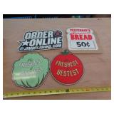 LOT OF 4 JIMMY JOHNS METAL SIGNS LOT OF 4 JIMMY JOHNS METAL SIGNS
