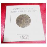 1859 COPPER NICKEL INDIAN HEAD CENT 1859 COPPER NICKEL INDIAN HEAD CENT