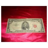 1963 $5 RED SEAL NOTE 1963 $5 RED SEAL NOTE