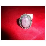 GERMAN SILVER RING - AMETHYST SZ 7