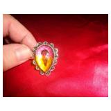 GERMAN SILVER RING - AMETINE SZ 6
