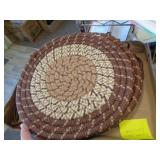 4 - BRAIDED RUG CHAIR SEATS