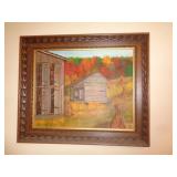 TOBACCO BARN OIL ON CANVAS / RUTH DAVIS / 21X25
