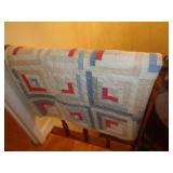 LOG CABIN QUILT HAND SEWN / HWY UP US