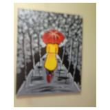 OIL ON CANVAS RAIN SCENE 16X20 / HWY