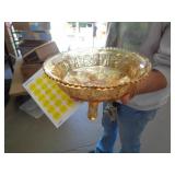 GOLDEN GLASS FOOTED BOWL