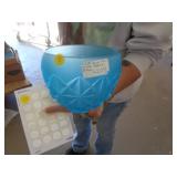 BLUE SATIN GLASS BOWL