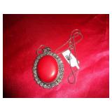 GERMAN SILVER NECKLACE - RED CORAL