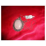 GERMAN SILVER NECKLACE - ROSE QUARTZ
