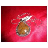 GERMAN SILVER NECKLACE - TIGER EYE