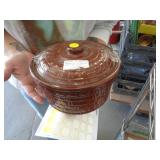 7 CROWN BROWN CROCK W LID