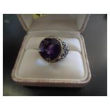 STERLING RING W 14KT GOLD OVER STERLING