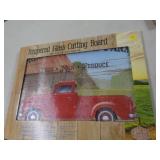 GLASS CUTTING BOARD -  RED TRUCK