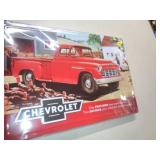 12'X17' METAL SIGN - CHEVY RED TRUCK