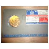 JOHN ADAMS 1ST DAY COVER W TOKEN
