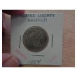 1854 SEATED LIBERTY QUARTER