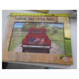 GLASS CUTTING BOARD - FLAG RED TRUCK