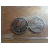 2 - SILVER MERCURY DIMES