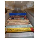VHS TAPES IN SMALL TOTES W LIDS / MOSTLY WESTERNS