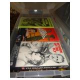 VHS TAPES IN SMALL TOTES W LIDS / MOSTLY WESTERNS