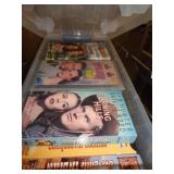 VHS TAPES IN SMALL TOTES W LIDS / MOSTLY WESTERNS