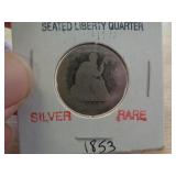 1853 SEATED LIBERTY QUARTER