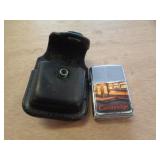 CAMBRIDGE ZIPPO W LEATHER POUCH / USED