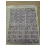 SHEET U S 3CENT STAMPS - LAFAYETTE IN U S