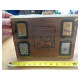 1996 CAMEL WOOD DISPLAY / 4 ZIPPO LIGHTERS / MIB