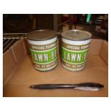 VINTAGE METAL LAWN BOY OIL CANS