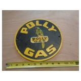 HEAVY CAST IRON POLLY GAS SIGN