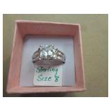 STERLING SILVER RING SZ 8